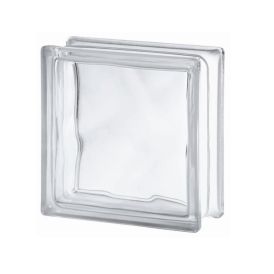 Lasitiili Seves Glassblock Wave Kirkas 19 x 19 x 8 cm