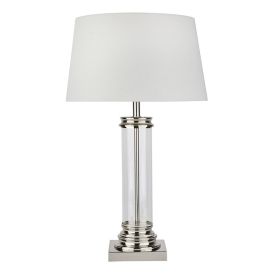 Pöytävalaisin Searchlight Pedestal hopea Ø 37 x 62 cm