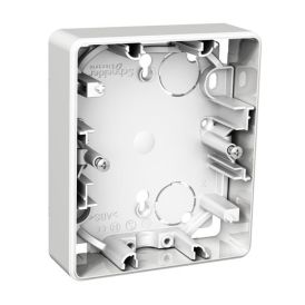 Pinta-asennusrasia Schneider Electric Exxact Valkoinen 2-osaiselle pistorasialle 35 mm IP21