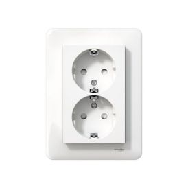 Pistorasia Schneider Electric Exxact 2 -osainen Maadoitettu Keskiölevyllä