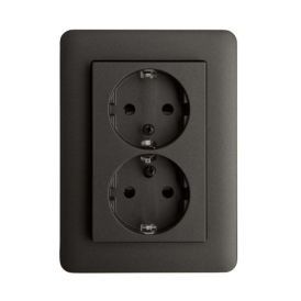 Pistorasia Schneider Electric Exxact 2 -osainen Antrasiitti IP20