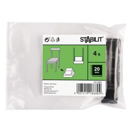 Clip-tassu Stabilit musta 25 x 25 mm 4 kpl/pkt