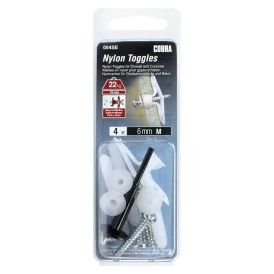 Nailontulppa Cobra Toggles M 6 x 28,25 mm 4 kpl