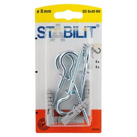 Koukkutulppa Stabilit 8 x 40 mm 4 kpl/pkt