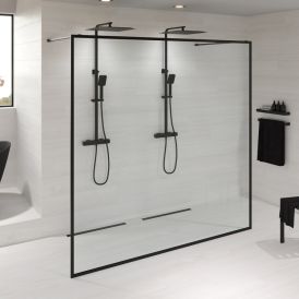 Suihkuseinä Camargue Frame 200 cm mattamusta
