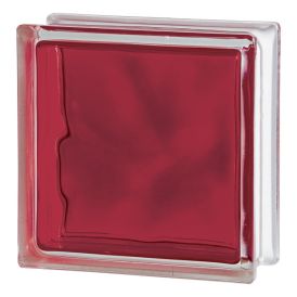 Lasitiili Seves Glassblock Brilly Wave Punainen 19 x 19 x 8 cm