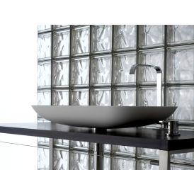 Lasitiili Seves Glassblock Wave Kirkas 19 x 19 x 8 cm