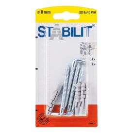 Koukkutulppa Stabilit 8 x 40 mm 4 kpl/pkt
