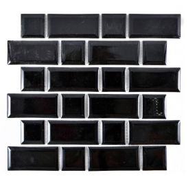 Mosaiikkilaatta Fliesen Metro Uni musta 29,4 x 29,1 cm