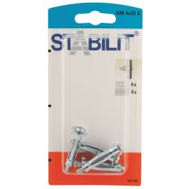Läpivientitulppa Stabilit Metalli M 4 x 32 mm S 4 kpl/pkt