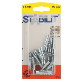 Yleistulppa Stabilit Metalli 6 x 32 mm 14 kpl/pkt