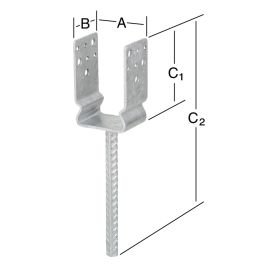 Pilarikenkä 71 x 60 x 125 mm sinkitty