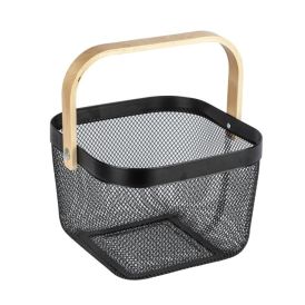 Kylpyhuoneen säilytyskori Wenko Bambusa Musta/Bambu 25 x 25 x 17 cm