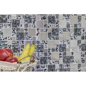 Mosaiikki Crystal Steel Mix XCM MC629 musta/harmaa 30 x 30 cm
