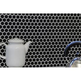 Mosaiikki Hexagon Pieni Musta Matta