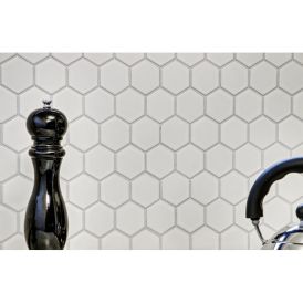 Mosaiikki Hexagon Iso Valkoinen Kiiltävä