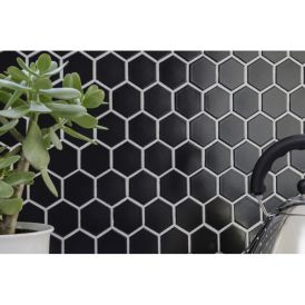 Mosaiikki Hexagon Iso Musta Matta
