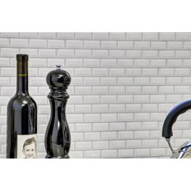 Mosaiikki Brick Bond Diamond Kiiltävä Valkoinen