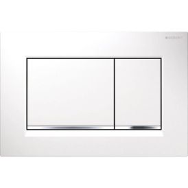 Huuhtelupainike Geberit Sigma30 valkoinen/kromi 24,6 x 16,4 cm