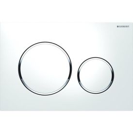 Huuhtelupainike Geberit Sigma20 valkoinen/kromi 24,6 x 16,4 cm
