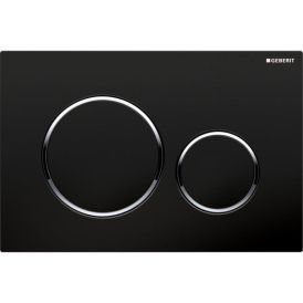 Huuhtelupainike Geberit Sigma20 musta/kromi 24,6 x 16,4 cm