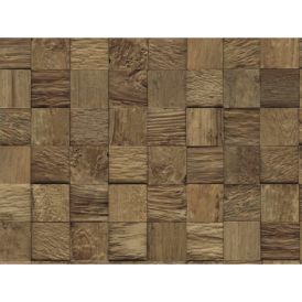 3D-seinäpaneeli Indo Teak Classic Cube Bali 552 x 184 x 10-20 mm