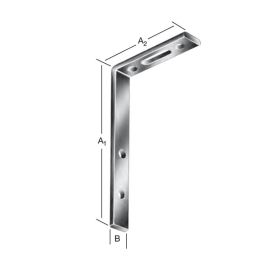 Kulmarauta verhotangolle 180 x 60 x 17 mm valkoinen