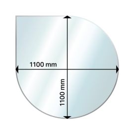 Suojalevy Lattialle Aduro Lasi Pisaranmuotoinen 1100 x 1100 mm