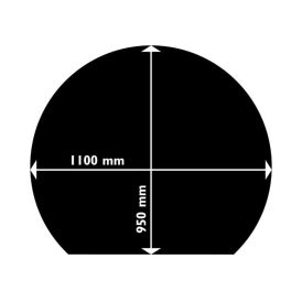 Takaneduspelti Aduro Pyöreä Musta 950 x 1100 mm