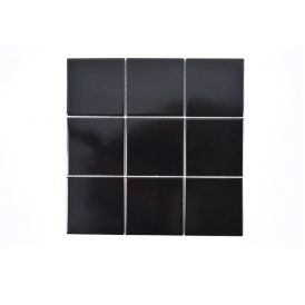 Mosaiikkilaatta Fliesen Quadrat Uni musta 29,8 x 29,8 cm