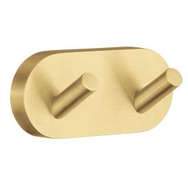 Kaksoispyyhekoukku Smedbo Home HV356 harjattu messinki 9 x 4 cm