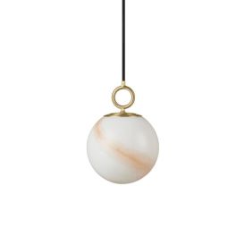 Riippuvalaisin Halo Design Stockholm marmorinruskea/messinki Ø 18 cm