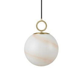 Riippuvalaisin Halo Design Stockholm marmorinruskea/messinki Ø 25 cm