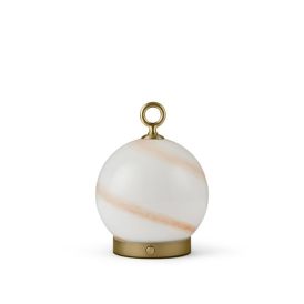 Pöytävalaisin Halo Design Stockholm marmorinruskea/messinki Ø 15 cm