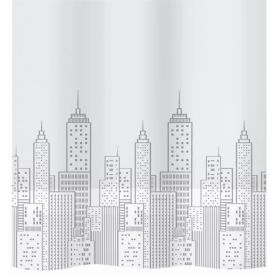 Tekstiilisuihkuverho Diaqua Peva Skyline harmaa/valkoinen 180 x 200 cm