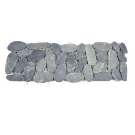 Kivimosaiikkilaatta Fliesen Kiesel Uni musta 30 x 10 cm