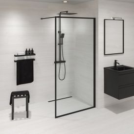 Suihkuseinä Camargue Frame 100 cm mattamusta