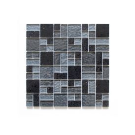 Mosaiikkilaatta Fliesen Crystal Mix musta 29,8 x 29,8 cm
