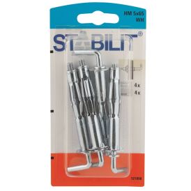Läpivientitulppa Stabilit HM 5 x 65 mm WH K 4 kpl/pkt