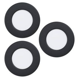 LED-uppospotti Eglo Fueva 6-Z 3-os musta Ø 8,8 cm