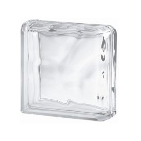 Lasitiili Seves Glassblock Wave Nurkka 19 x 19 x 8 cm