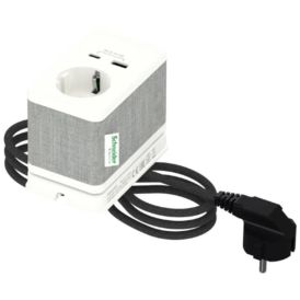 Pöytäpistorasia Schneider Electric Schuko/pinta-asennus Valkoinen