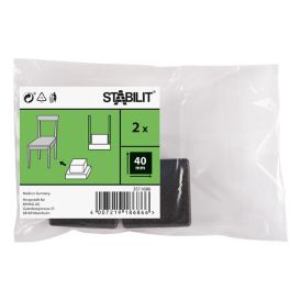 Huopatassu Stabilit Clip musta 40 x 40 mm 2 kpl