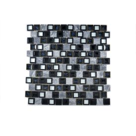 Mosaiikkilaatta Fliesen Quadrat Crystal Mix harmaa/hopea 30 x 30 cm
