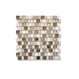 Mosaiikkilaatta Crystal Mix XNM DF1 29,8 x 30,4 cm Harmaa/Valkoinen