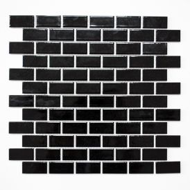 Mosaiikkilaatta Fliesen Brick Uni musta 29,8 x 29,8 cm