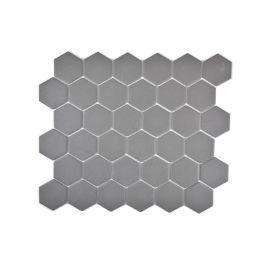 Mosaiikkilaatta Fliesen Hexagon Uni matta tummanharmaa 32,5 x 28,1 cm