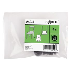 Huonekalutassu Stabilit Clip 20 mm musta 4 kpl