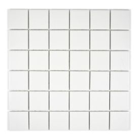 Mosaiikkilaatta Fliesen Quadrat Uni valkoinen 29,8 x 29,8 cm