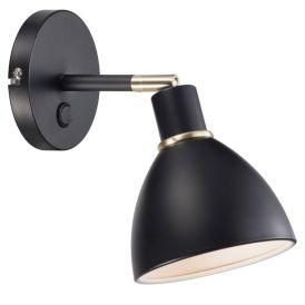 Seinäspotti Nordlux Ray musta Ø 12 cm